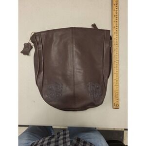 Leather Shoulder Bag Purse Hobo Style Brown Exterior Women Handbag Designer Look